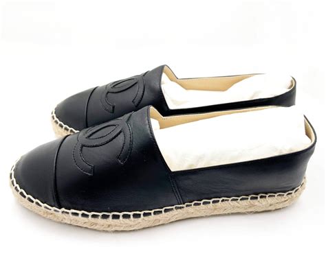 chanel espadrilles leather price euro|chanel black leather espadrilles price.